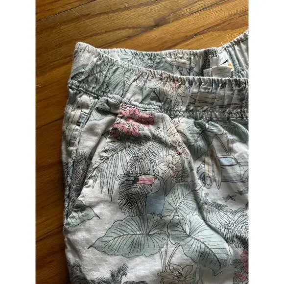 C&C California Linen Wide-Leg Cropped Tropical Pants – Size XL - Picture 3 of 6